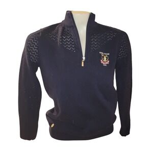 Royal Troon‎ Glenmuir Navy Zip Neck Golf Sweater unisex S designer luxury tennis